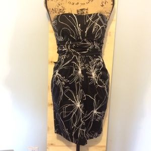 Black White Flower Minidress